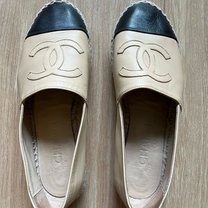 Chanel CC lamb skin espadrilles 37